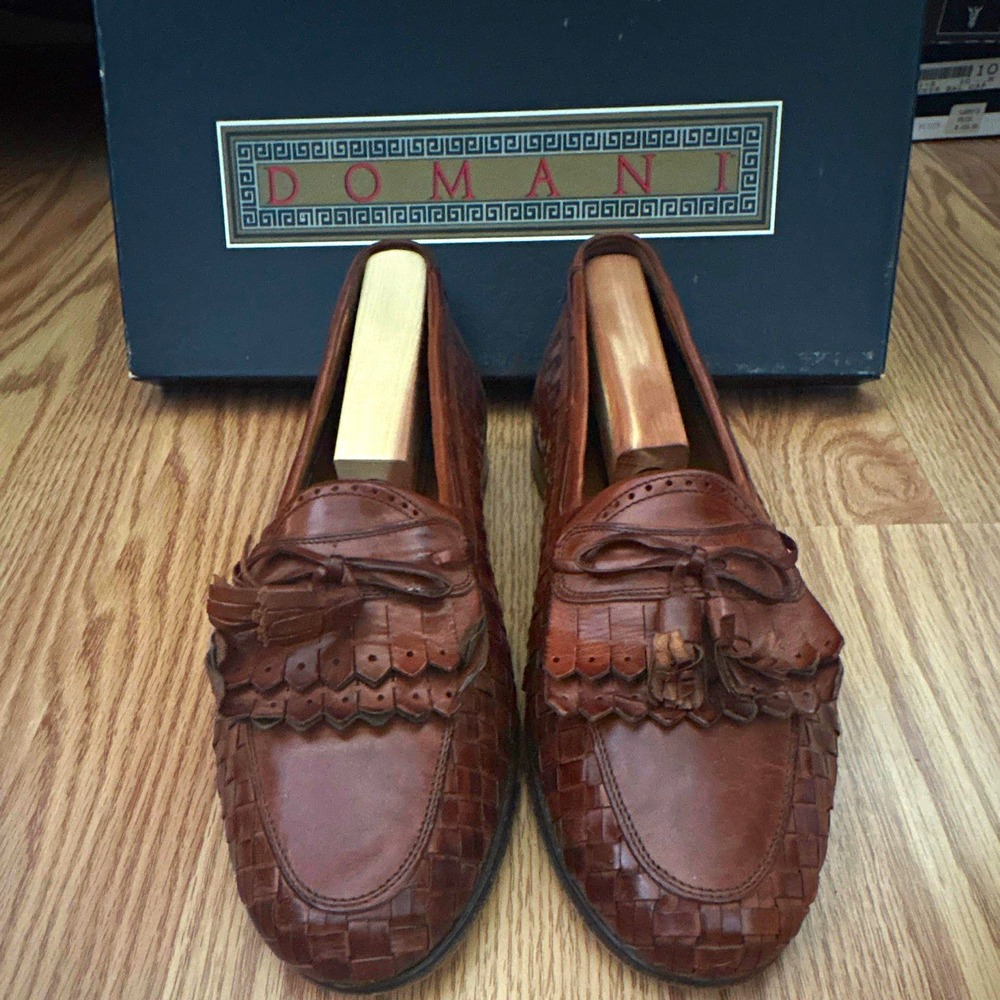Johnston & Murphy Domani Leather Tan Tassel Loafers Slip-On US 9.5 M